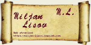 Miljan Lisov vizit kartica